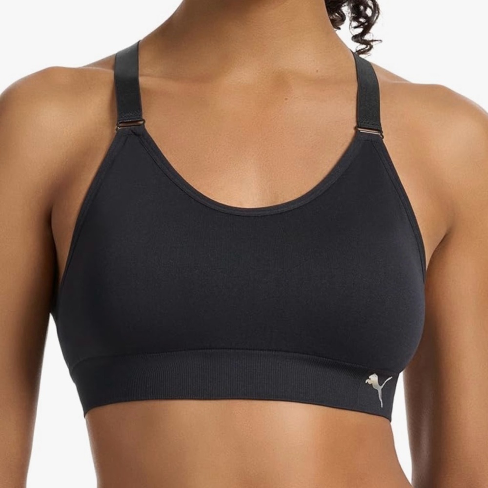 Puma Black Sports Bra with Racerback Design